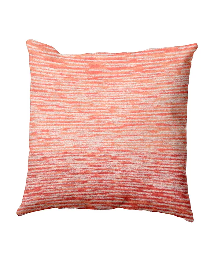 E by Design Ocean View 16 Inch Orange Decorative Geometric Throw Pillow - Intensery