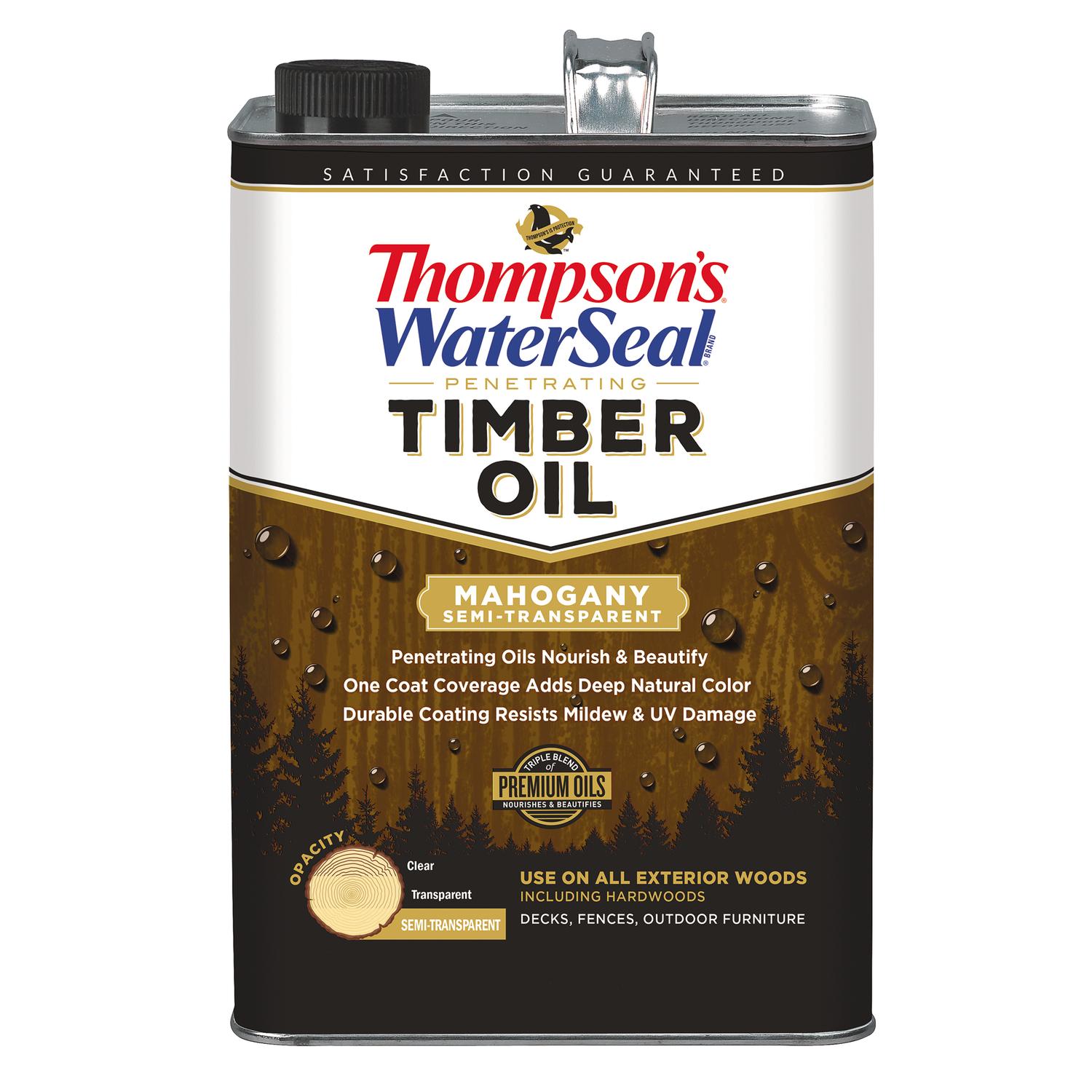 Thompson\u0027s WaterSeal Penetrating Timber Oil Semi-Transparent Mahogany Penetrating Timber Oil 1 gal - Intensery