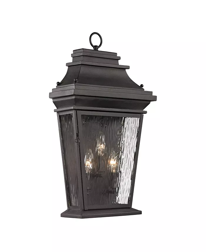 Macy's Forged Provincial Collection 3 light outdoor sconce in Charcoal - Intensery