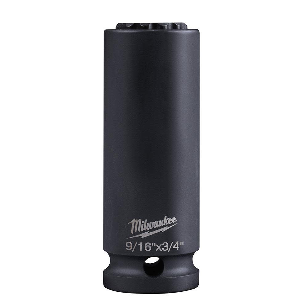 Milwaukee SHOCKWAVE Lineman's 12PT 9/16 in. x 3/4 in. 2-in-1 Socket 49-66-5121 from Milwaukee - Intensery