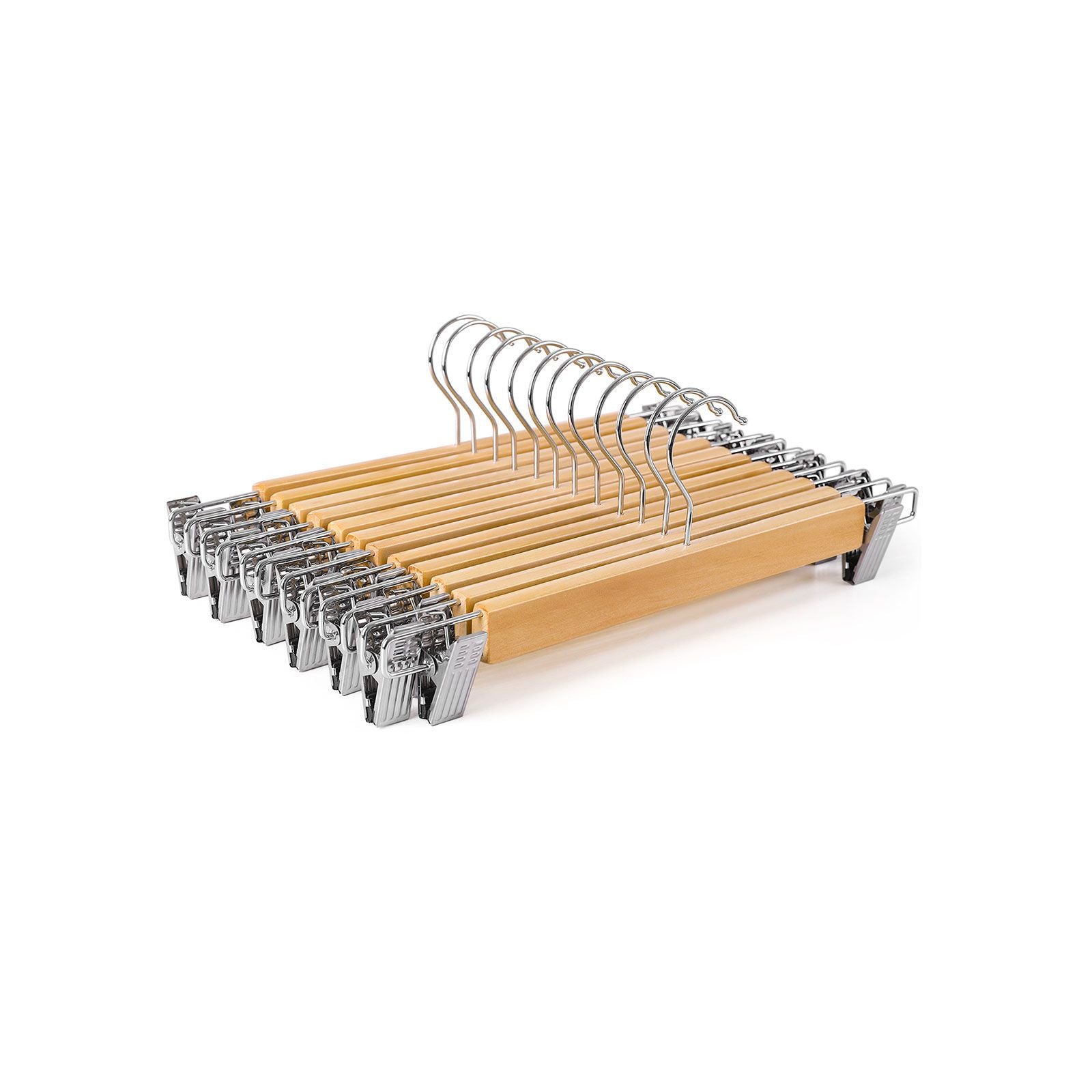 SONGMICS Set of 12 Pants HangersNatural - Intensery