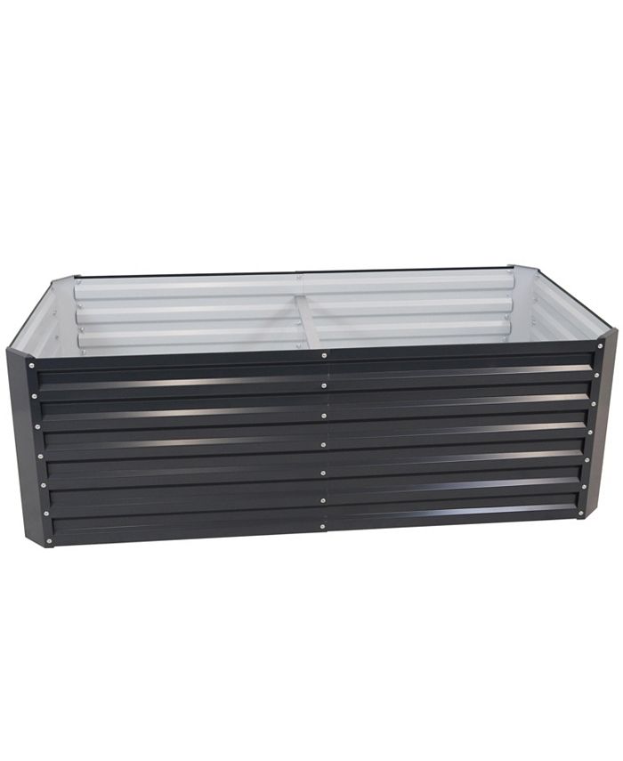 Sunnydaze Decor Galvalume Steel Rectangle Raised Garden Bed - Dark Gray - 71 in - Intensery