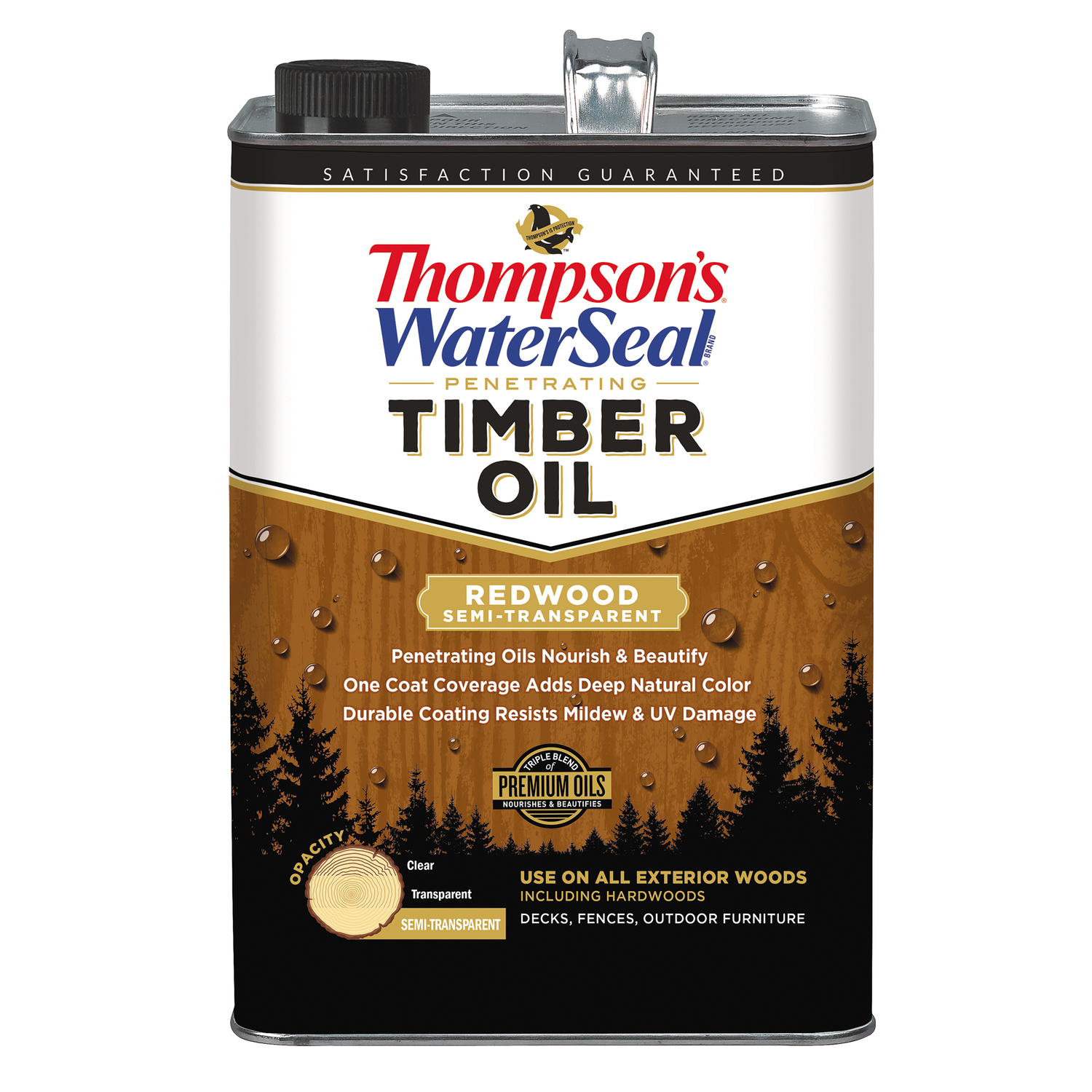 Thompson\u0027s WaterSeal Penetrating Timber Oil Semi-Transparent Redwood Penetrating Timber Oil 1 gal - Intensery