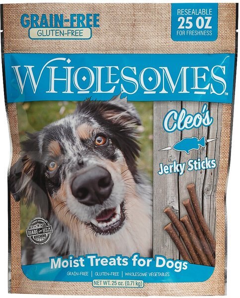 Wholesomes Cleo's Jerky Sticks Grain-Free Dog Treats， 25-oz bag - Intensery