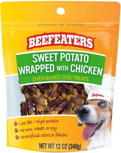 Beefeaters Sweet Potato Wrap Chicken Jerky Dog Treats - Intensery