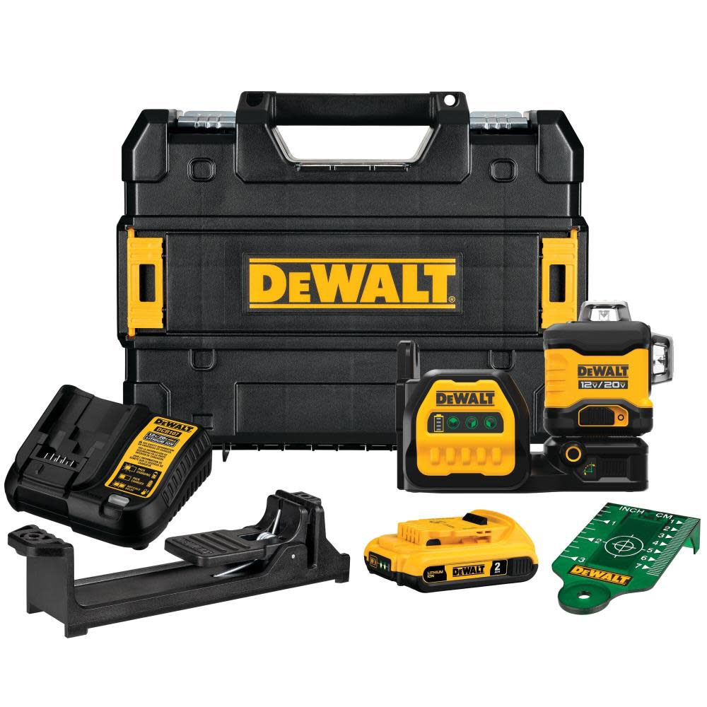 DEWALT 20V 3 x 360 Green Laser with Battery and Charger DCLE34030G-QU from DEWALT - Intensery