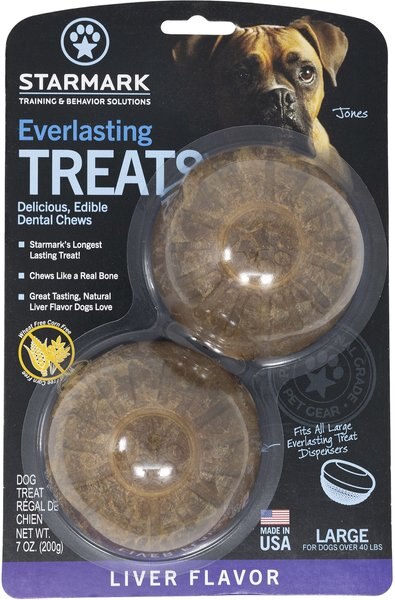 Starmark Everlasting Liver Flavored Dental Dog Treats， Large， 2 count - Intensery
