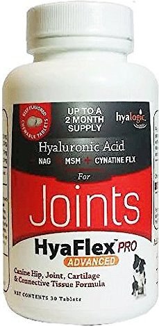 HyaFlex Pro Hyaluronic Acid Advanced Joint Support Dog Supplement， 30 count - Intensery