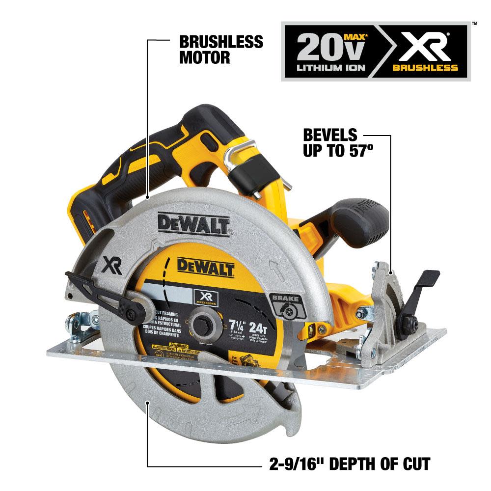 DEWALT 20V MAX 7 1/4” Circular Saw and Lithium Ion Battery Starter Kit - Intensery