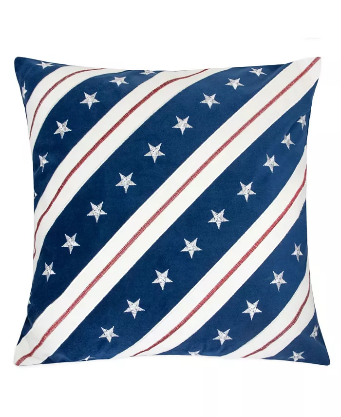 Homey Cozy Stripes Independence Day Square Decorative Throw Pillow - Intensery
