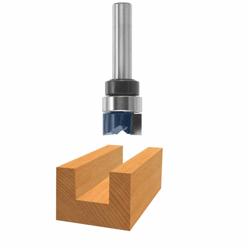 Bosch 1/2 In. x 1/4 In. Carbide Tipped 2-Flute Top Bearing Dado Clean Out Bit 85674M from Bosch - Intensery
