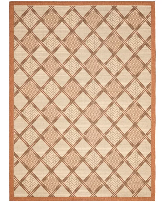 Safavieh Courtyard Cream and Terracotta 8' x 11' Outdoor Area Rug - Intensery