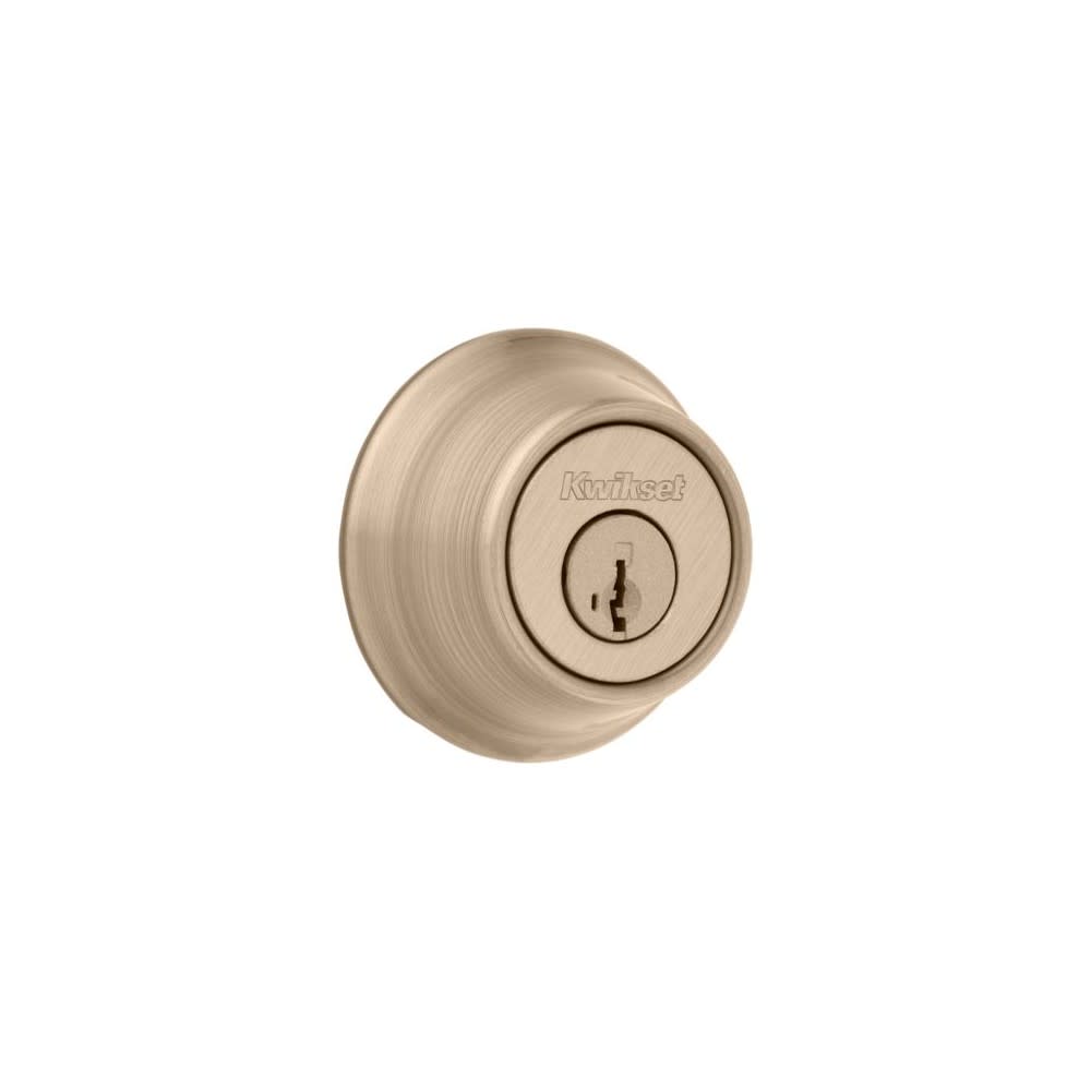 Kwikset SmartKey Door Deadbolt Antique Brass Single Cylinder - Intensery