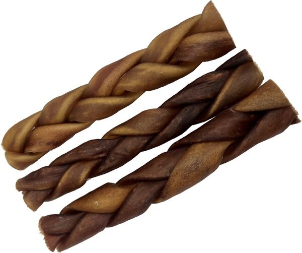 HDP Collagen 12-inch Natural Braided Bully Stick Dog Treats - Intensery