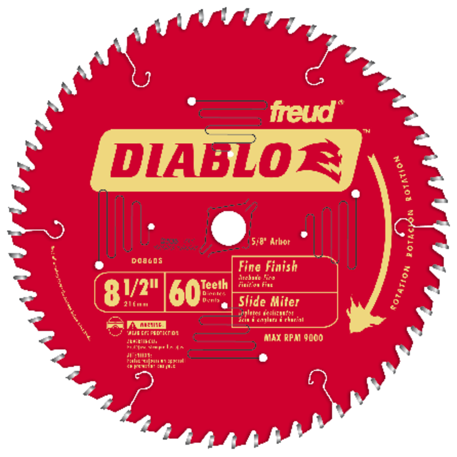 Diablo 8-1/2 in. D X 5/8 in. TiCo Hi-Density Carbide Miter Saw Blade 60 teeth 1 pc - Intensery