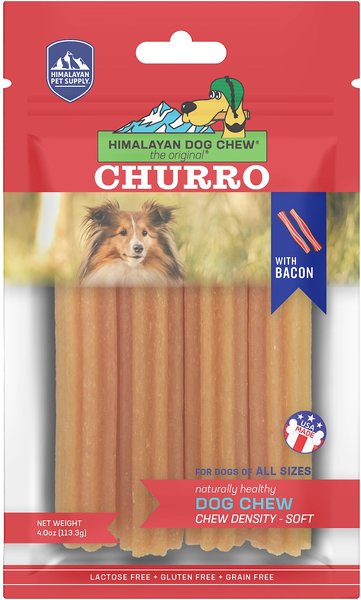 Himalayan Pet Supply yakyCHURRO Real Bacon Flavor Dog Treats - Intensery