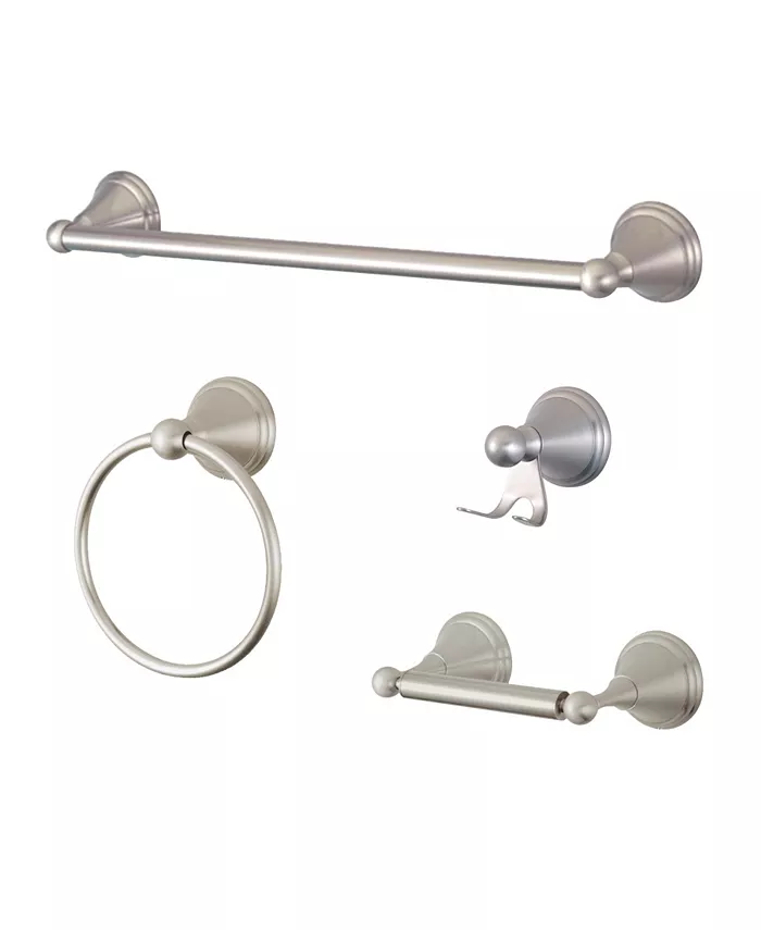 Kingston Brass Governor 4-Pc. Bathroom Accessories Set in Brushed Nickel - Intensery
