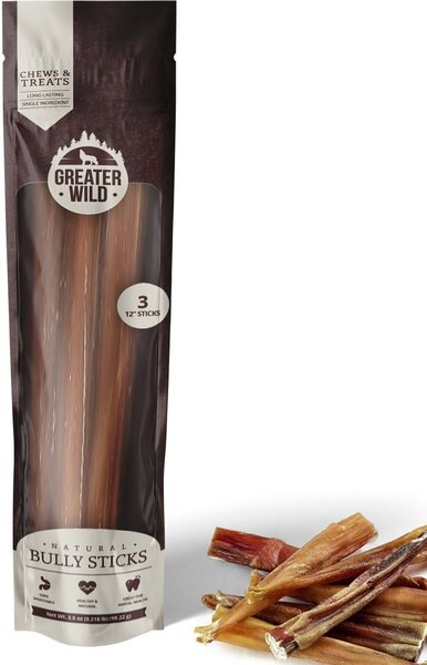 Greater Wild Split 12-in Bully Sticks Dog Treats - Intensery