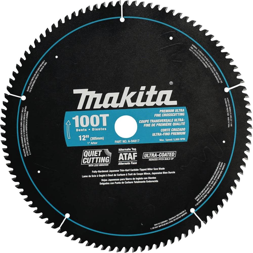 Makita 12 In. x 1 In. 100T Ultra-Coated Miter Saw Blade A-94817 from Makita - Intensery