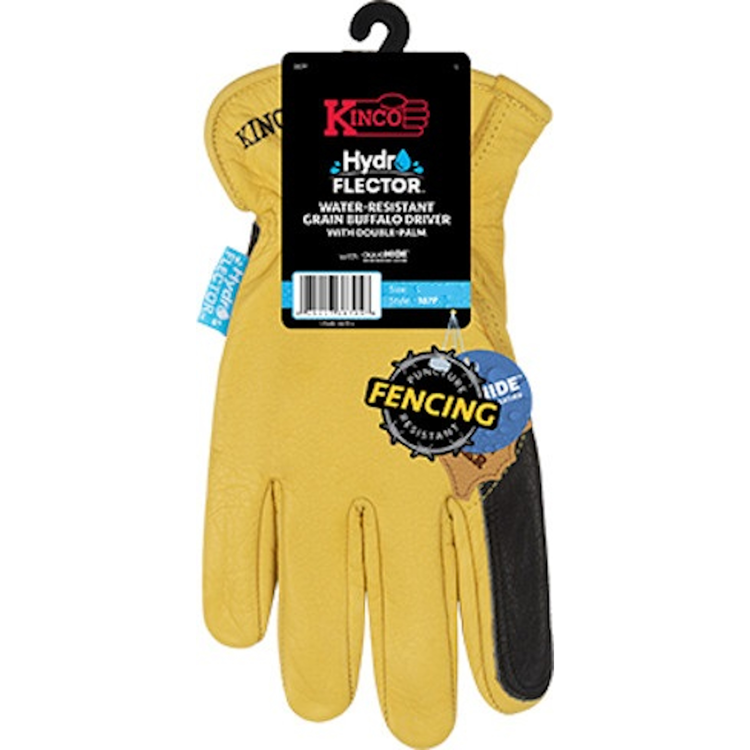 Kinco Hydroflector Men\u0027s Indoor/Outdoor Full Grain Driver Gloves Black/Gold M 1 pair - Intensery