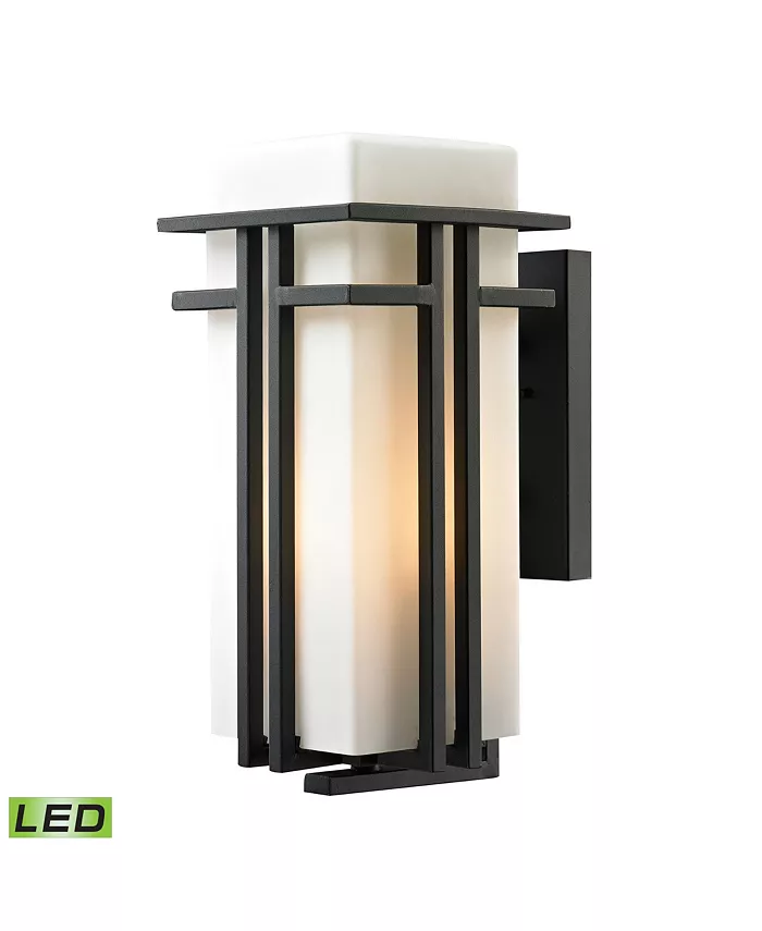 Macy's Croftwell Collection 1 light outdoor sconce in Textured Matte Black - Intensery