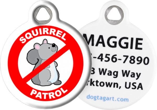 Dog Tag Art Squirrel Patrol Personalized Dog and Cat ID Tag - Intensery