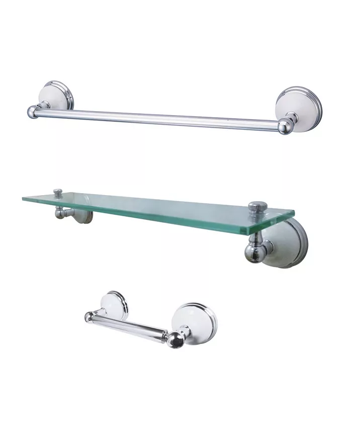 Kingston Brass Traditional Victorian 3-Pc. Bathroom Accessory Set in Polished Chrome - Intensery