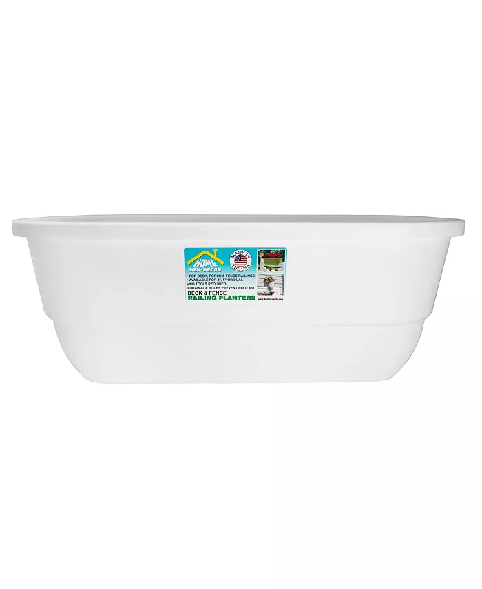 Apollo Exports AP5720W Dual Deck Railing Planter White - 24 Inch - Intensery