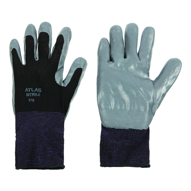Atlas Unisex Indoor/Outdoor Dipped Gloves Black/Gray XL 1 pair - Intensery
