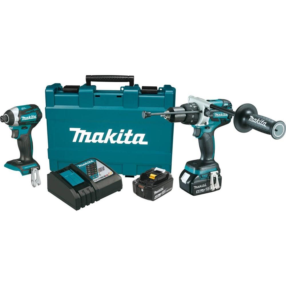 18 Volt LXT Lithium-Ion Brushless Cordless 2-Piece Combo Kit (Hammer Drill/ Impact Driver) 4.0 Ah - Intensery