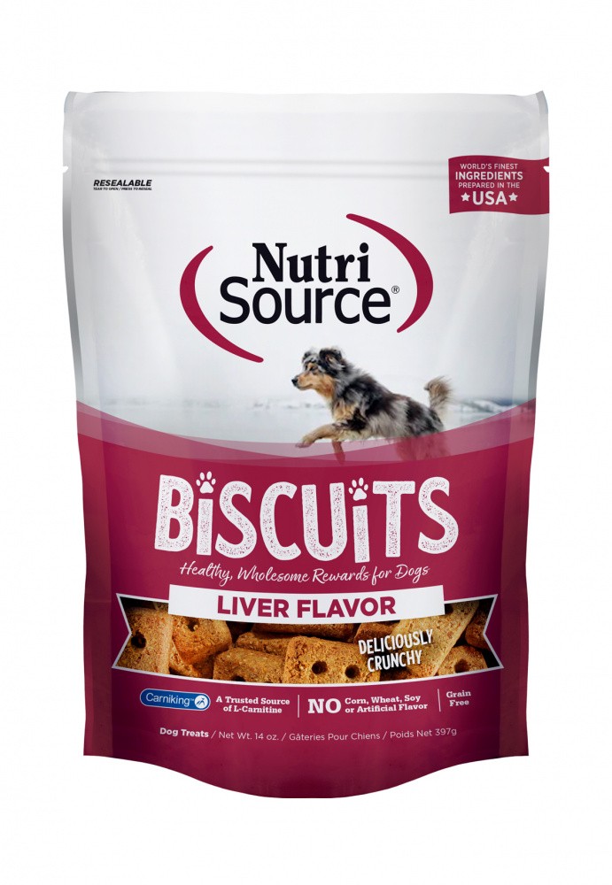 NutriSource Grain Free Liver Biscuits Dog Treats - 14 oz - Intensery
