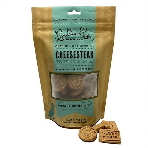 Bubba Rose Biscuit Co. Cheesesteak Dog Treats， 6.5-oz bag - Intensery