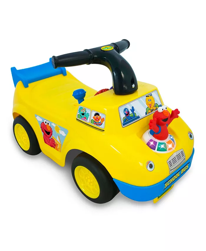 Kiddieland Sesame Street Elmo School Bus Light And Sound Activity Ride On - Intensery