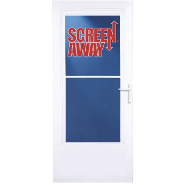 Larson Screenaway Life-Core 32 In. W x 80 In. H x 1 In. Thick White Mid View DuraTech Storm Door - Intensery