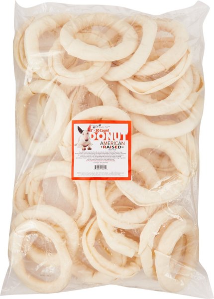 Pure and Simple Pet Rawhide Donut Dog Treat， 5-in - Intensery