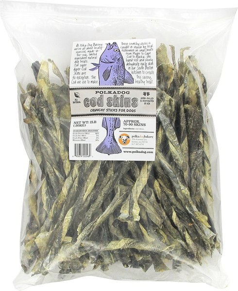 Polkadog Cod Skins Dehydrated Dog and Cat Treats - Intensery