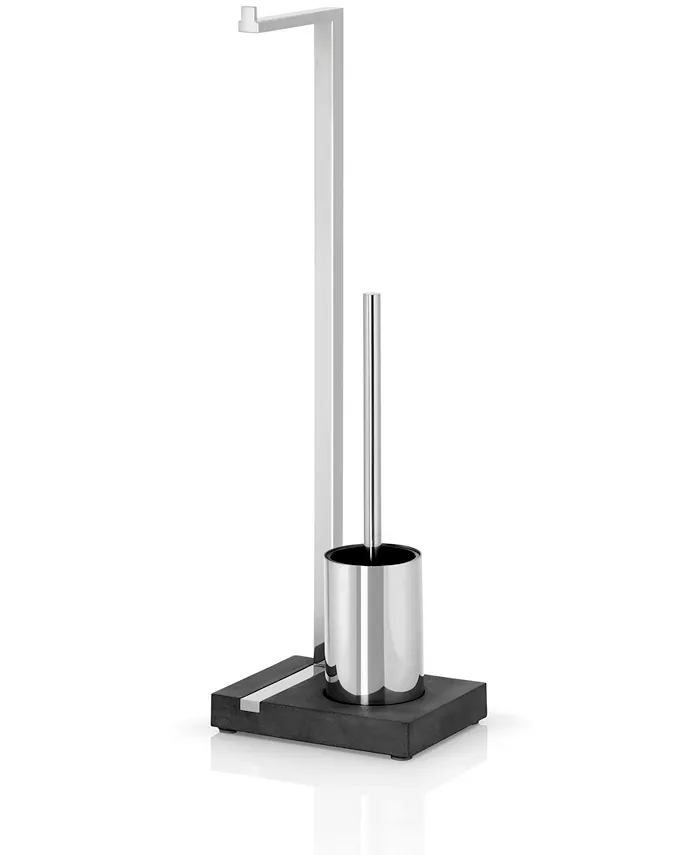 blomus Toilet Butler With Short Brush Holder - Holds 1 Roll Polished - Intensery