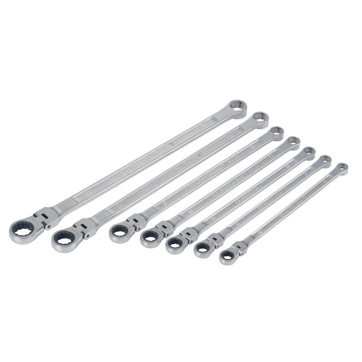 Craftsman V-Series Metric Extra Long Flex Head Box Wrench Set 7 pc - Intensery