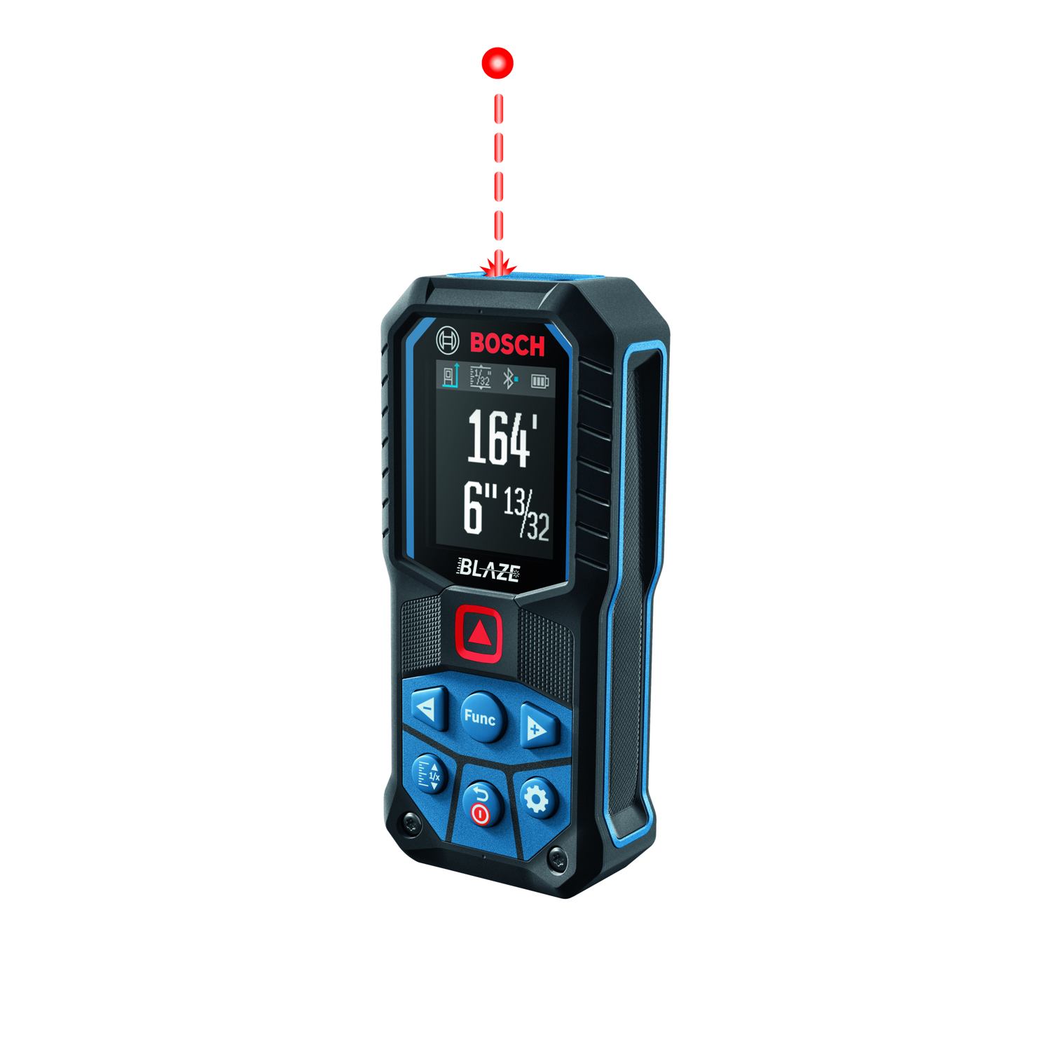 Bosch Blaze 2.1 in. L X 1.2 in. W Bluetooth Laser Distance Measurer 165 ft. Red 1 pc - Intensery