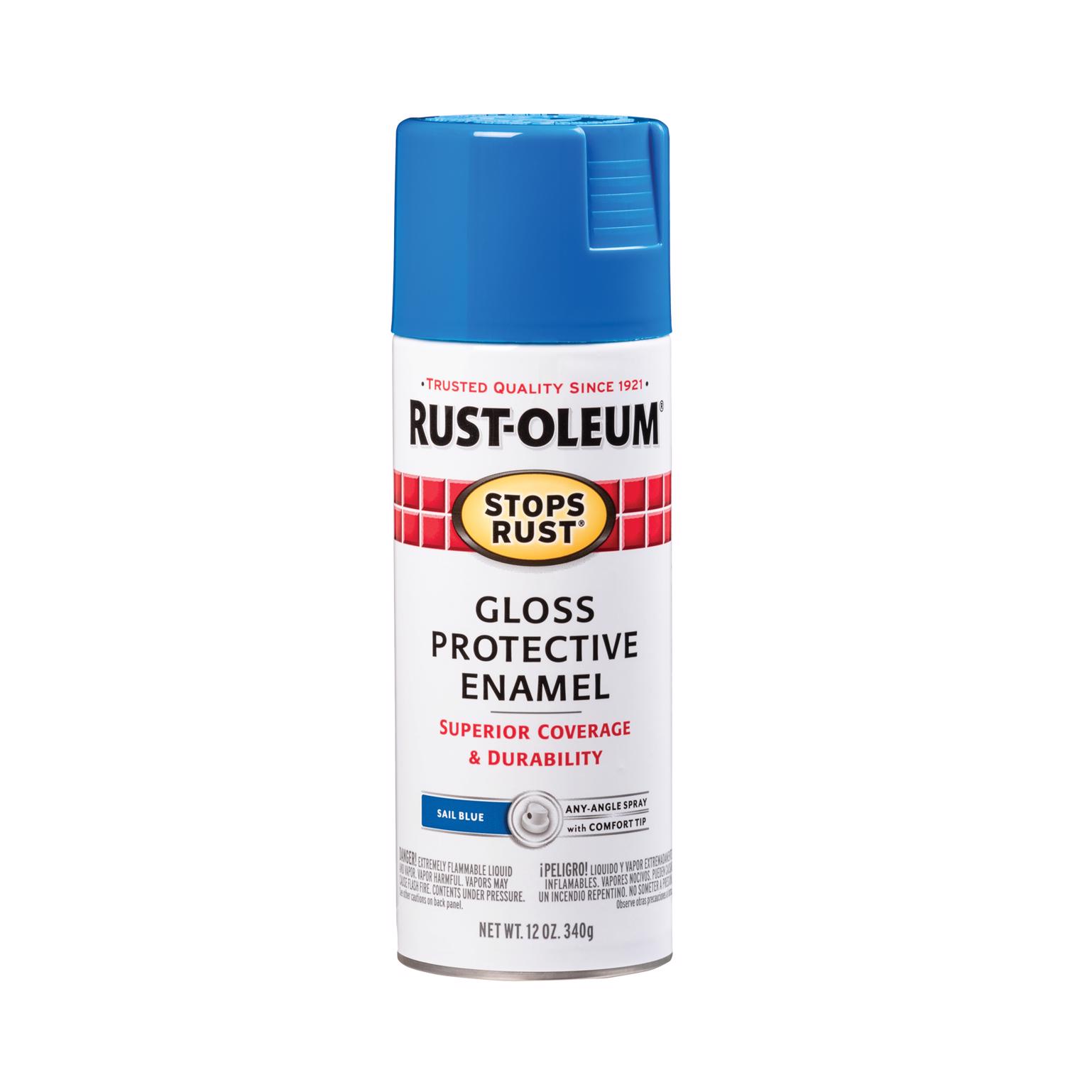 Rust-Oleum Stops Rust Gloss Sail Blue Spray Paint 12 oz - Intensery