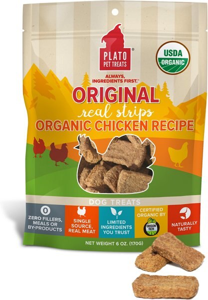 Plato Original Real Strips Chicken Recipe Dog Treats - Intensery