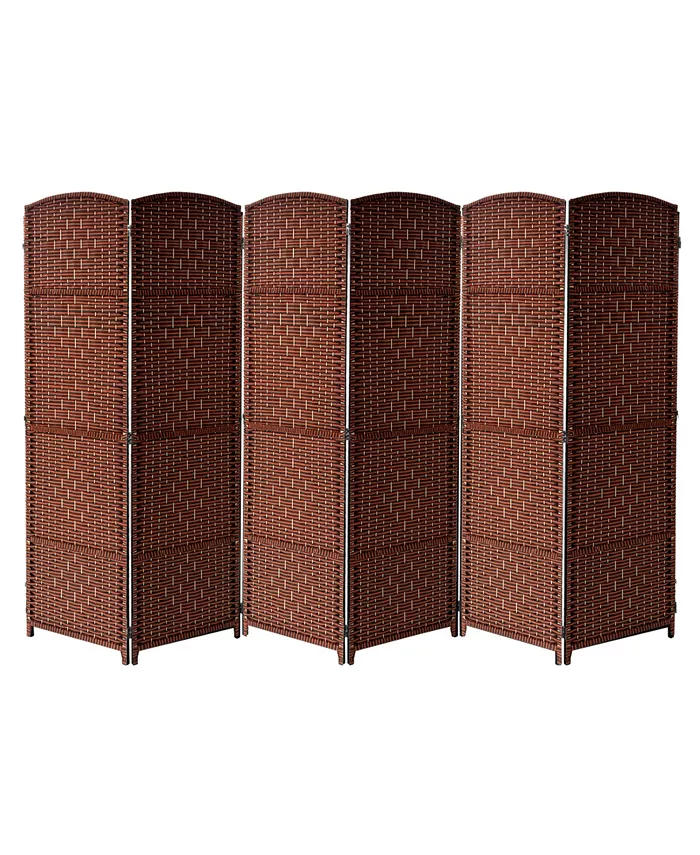 Sorbus Extra Wide Diamond Weave Fiber 6 Panel Room Divider - Intensery