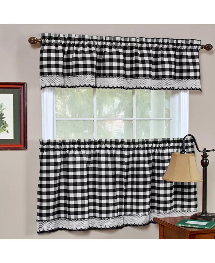 Achim Buffalo Check Window Curtain Valance， 58x14 - Intensery