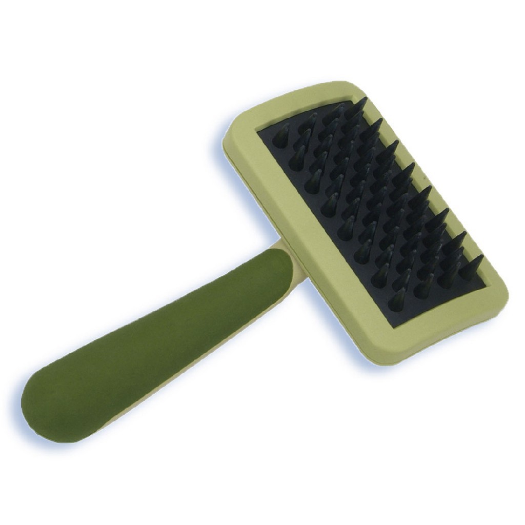 Safari Cat Massage Brush Green 6.5