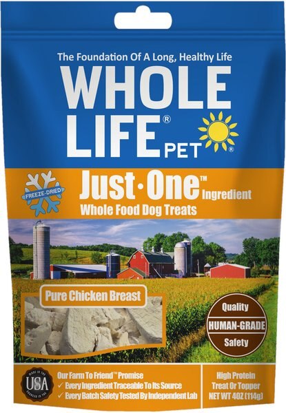 Whole Life Just One Ingredient Pure Chicken Breast Freeze-Dried Dog Treats - Intensery