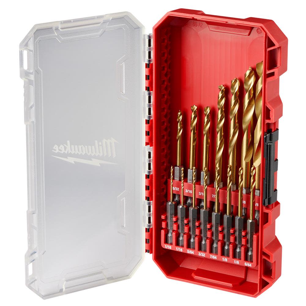 Milwaukee SHOCKWAVE Impact Duty RED HELIX Titanium Drill Bit Set 15pc 48-89-4670 from Milwaukee - Intensery