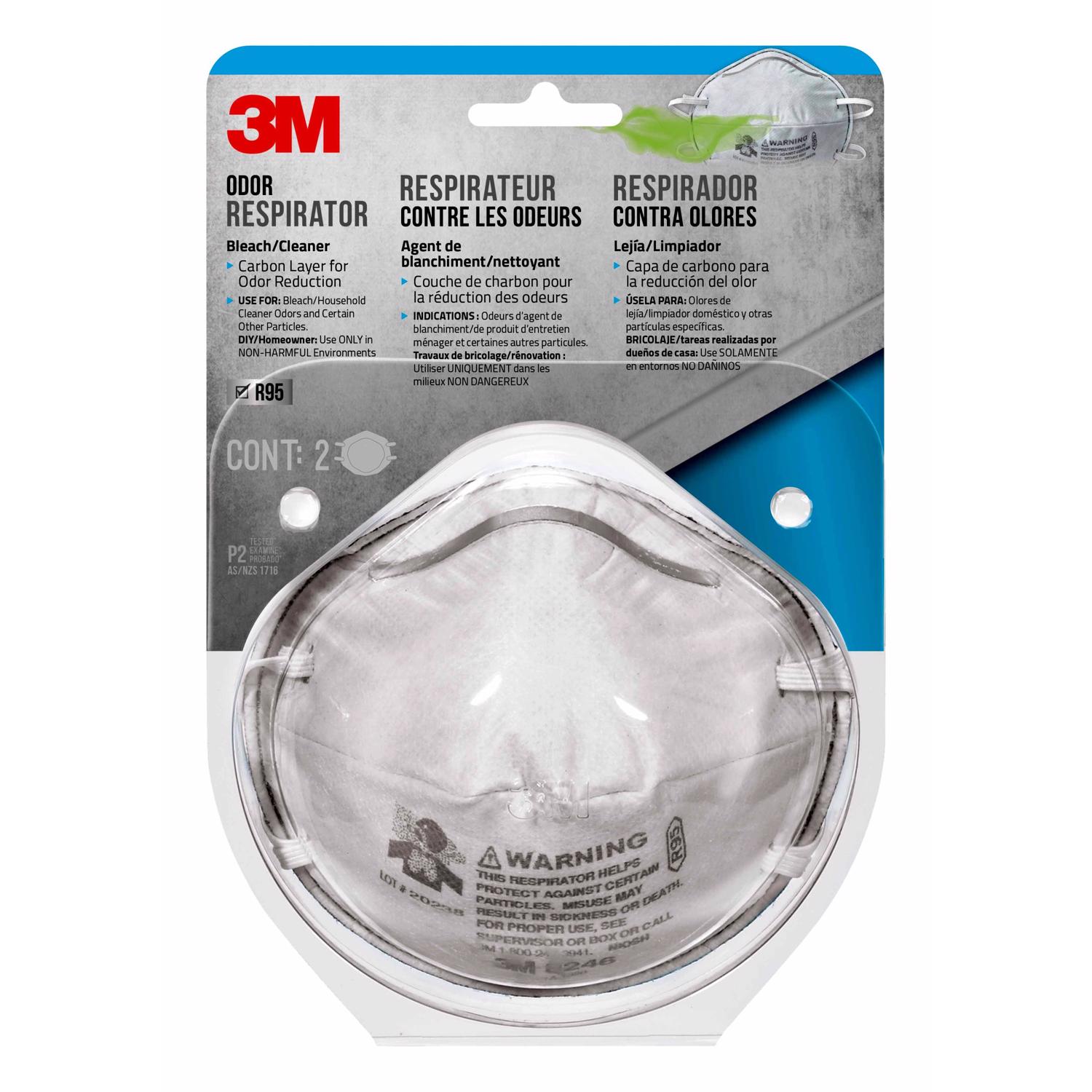 3M R95 Household Cleaner Respirator White 2 pk - Intensery