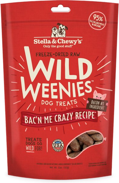Stella and Chewy's Wild Weenies Bac'n Me Crazy Recipe Freeze-Dried Raw Dog Treats - Intensery