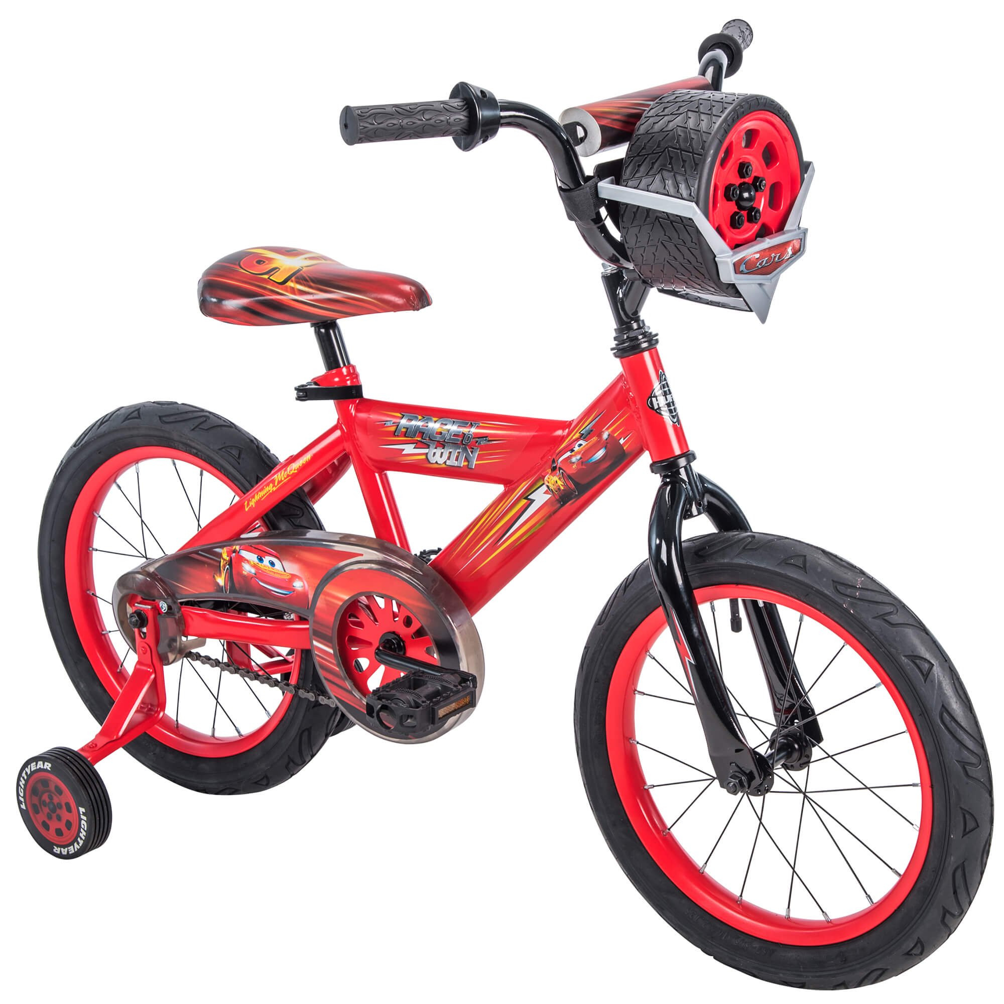 Huffy 16-Inch Disney Pixar Cars Lightning McQueen EZ Build Kids Bike with Sounds， Red - Intensery