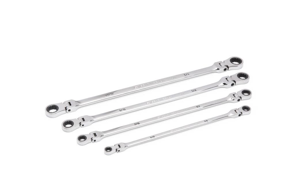 GEARWRENCH Ratcheting Wrench 90 Tooth 12 Point SAE GearBox Double Flex 4pc Set 86831 from GEARWRENCH - Intensery